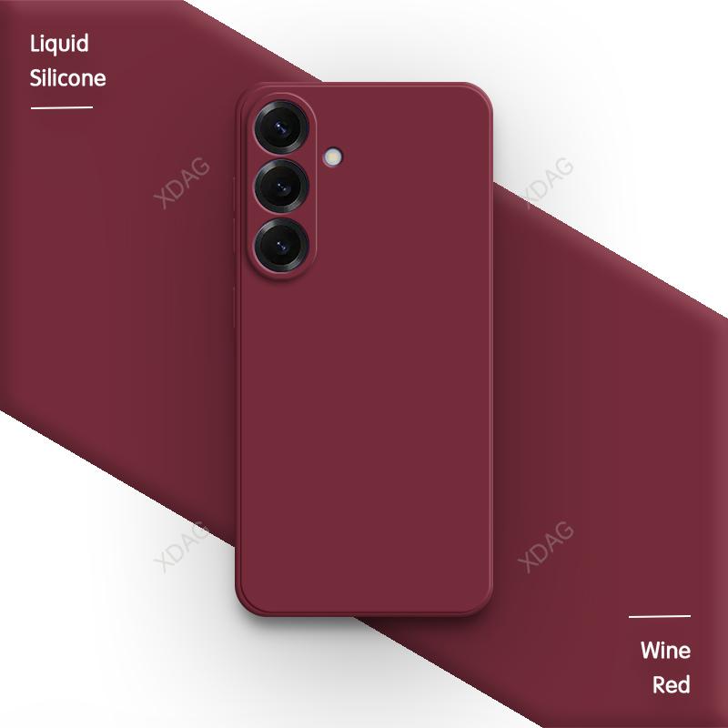 Квадратный Чехол из Жидкого Силикона Оригинальный для Samsung Galaxy S26 Plus S26 Ultra S26+ 5G Простой Мягкий Базовый Ударопрочный Задний Чехол