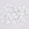 50Pcs Mix Shape Wooden White Snowflakes Christmas Ornaments Xmas Wood Pendants
