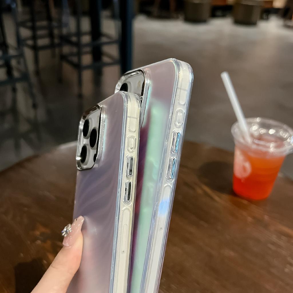 Чехол для iPhone 16 Pro Max Силикон+ПК IMD Лазерная Текстура Матовый Чехол для Телефона