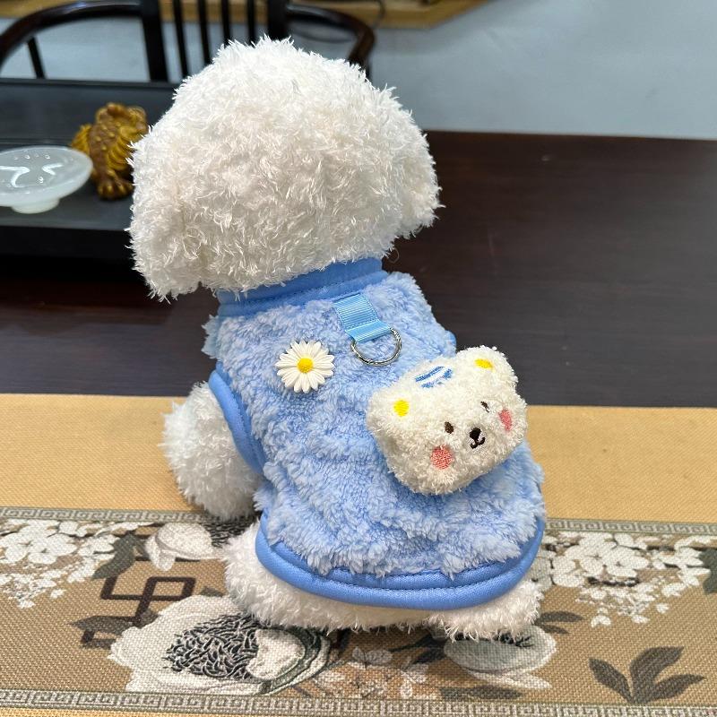 Dog cat clothes winter vest pet clothes warm cute cartoon Bigbear teddy puppet pet clothes