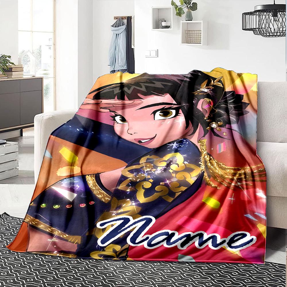 Customizable KPop Demon Hunters45 Throw Blanket – Personalized Name, All-Season Cozy Snug Blanket, Machine Washable, Personalized Blanket