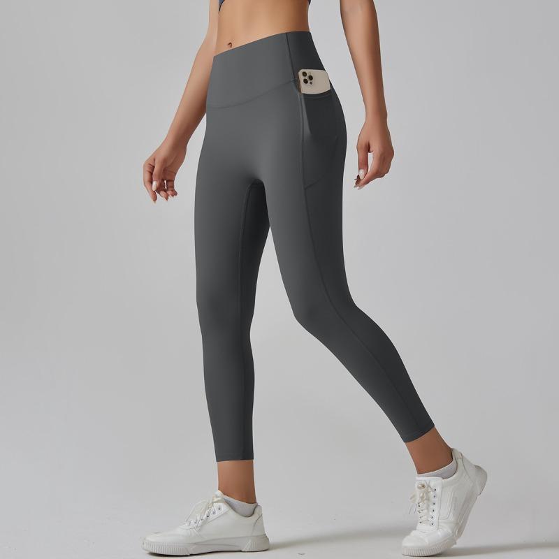 High Waist Seamless Tight Yoga Pants With Pockets Quick Dry Fitness Wear