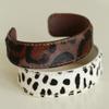 Furry Real-leather Horsehair Bracelet Creative C-shaped Open Bracelet Leopard Print Bangle Unisex