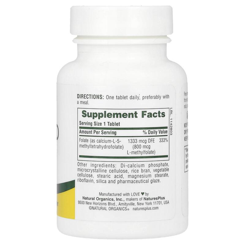 Folic Acid as Methylfolate , 800 mcg, 90 Tablets