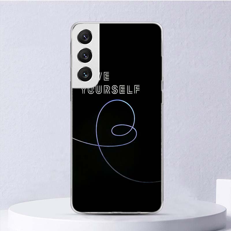 Люби Себя Цветочное Сердце Линия Kpop Мягкий Чехол Для Samsung Galaxy S25 S24 S23 S22 Ultra Чехол Для Телефона S20 FE S21 Plus S25Ultra S24