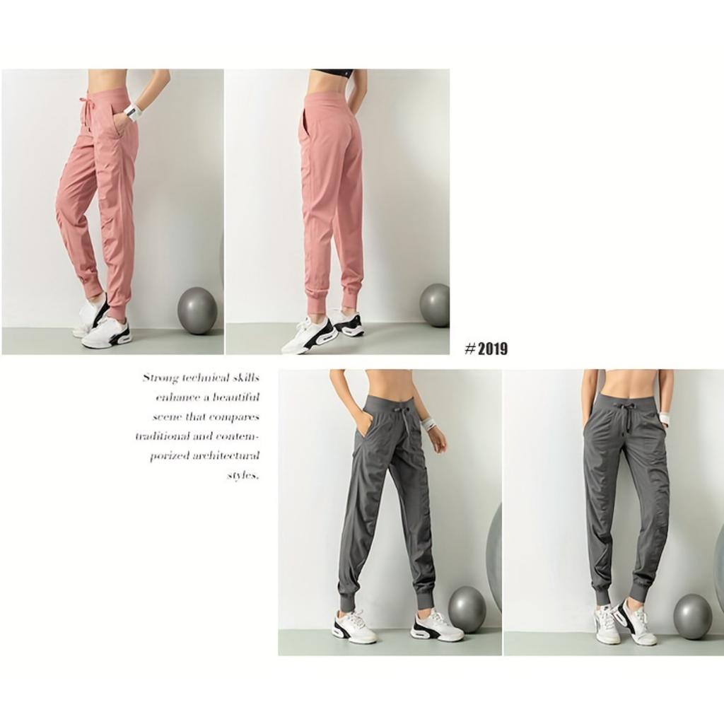 Женские быстросохнущие спортивные брюки-джоггеры с затягивающимся шнурком на талии и боковыми карманами — облегающий крой, дышащая смесь полиэстера для бега и тренировок