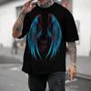 Men's T-Shirt With Wing Pattern Printed T-Shirt Casual Short Sleeved T-Shirts Oversized Men Clothing Tops Outdoor Street Clothes