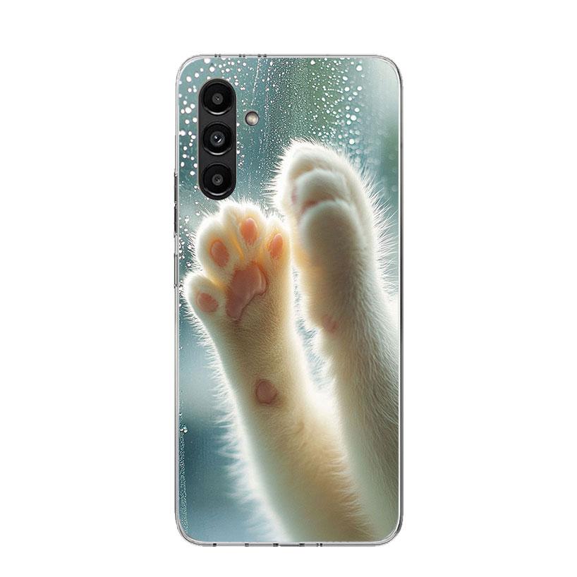 Розовый Кот Лапа Телефон Чехол Для Samsung Galaxy A17 A16 A14 A15 A13 A57 A56 A54 A55 A53 A37 A36 A34 A35 A33 A26 A24 A25 A23 Gala