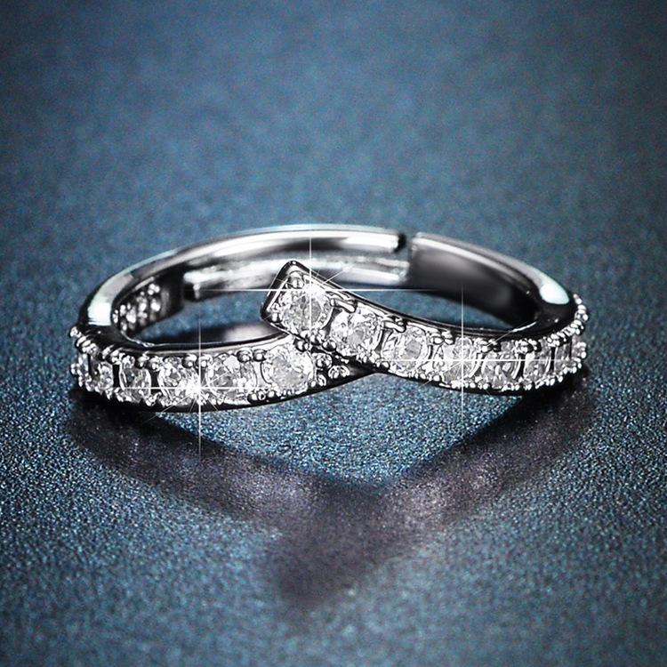 Кольцо с бриллиантом в форме буквы V от Niche Wind Street Shot Girl на указательный палец