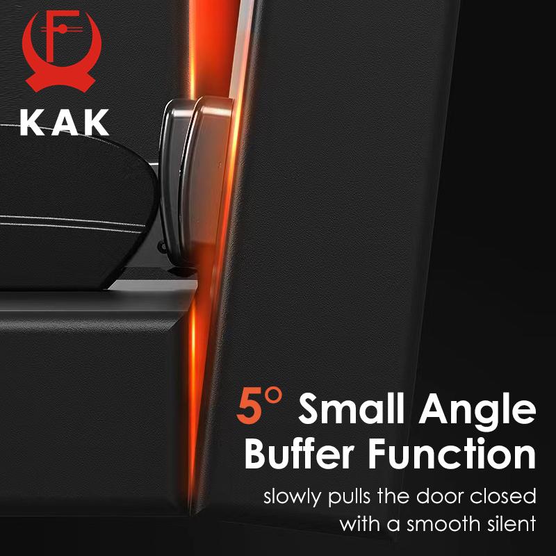 KAK 2PCS Hidden Hydraulic Kitchen Hinges Black Soft Closing Cabinet Door Hinge Damper Cupboard Door Hardware Furniture Hinges