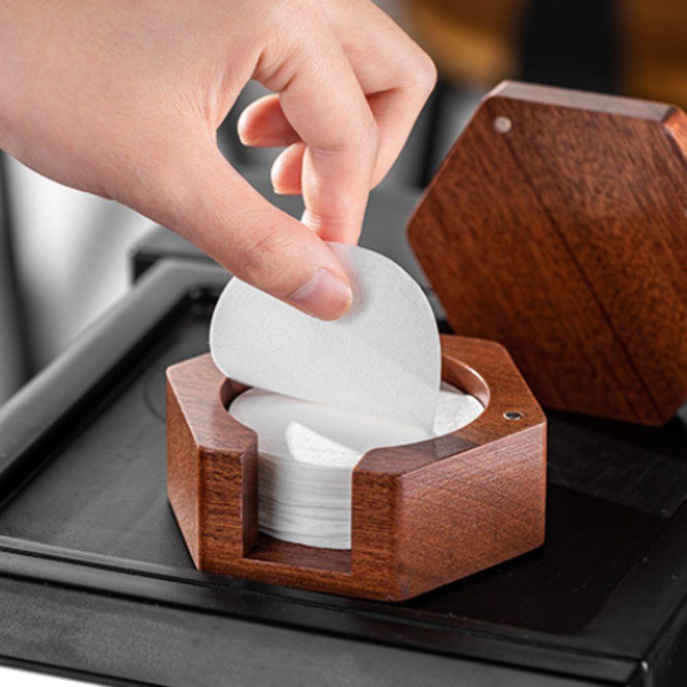 Solid Wood Coffee Filter Paper Storage Box Universal Coffee Filter Paper Holder  Gift