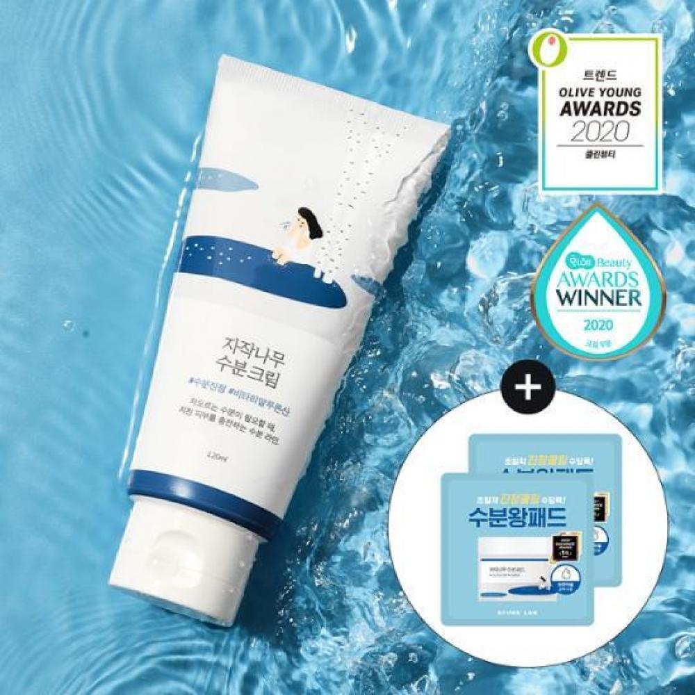 Round Lab [single Large Volume] Round Lab Birch Tree Moisture Cream 120ml Project  + 4 Moisture Pads Included 