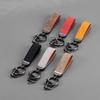 1PC Bag Pendants Leather Car Key Rings Leather Keychain Pure Color Buckle Cars Key Ring Gifts
