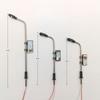 5pcs 3V Miniature Street Lamp Model Stainless Steel Model Making Led Light Table Scene Layout Kits