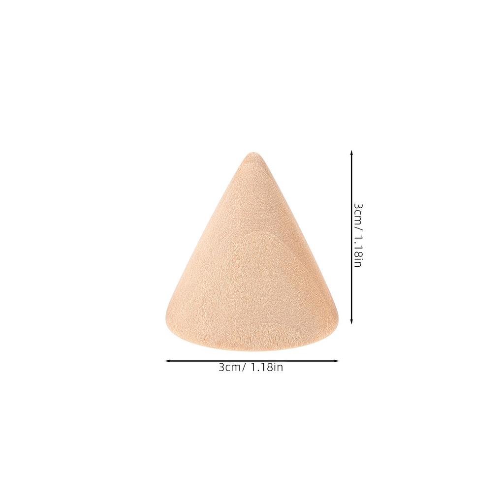 10Pcs Round Cone Craft Unfinished Wood Cones Ideal for DIY Painting Stamping Jewelry Ring Display Decor DIY Cone