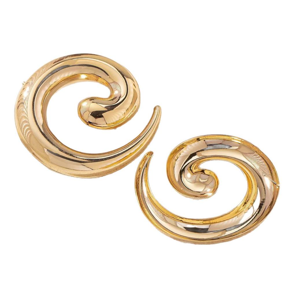 Высококлассные ретро круглые серьги-улитки: Трендовые европейские и американские модные аксессуары для женщин