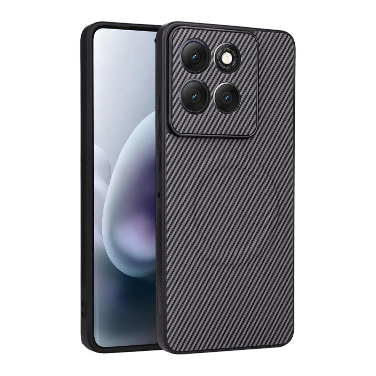Precise-Cutout Carbon-Fiber-Texture Vegan-Leather Phone Case For Motorola Edge 50 Fusion 5G, PU TPU Anti-Scratch Lightweight Protective Cover