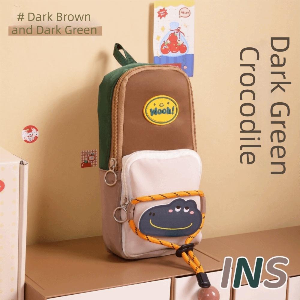Large Capacity Pencil Case Color-Blocked Stationery Bag Mini Pen Bag Gifts