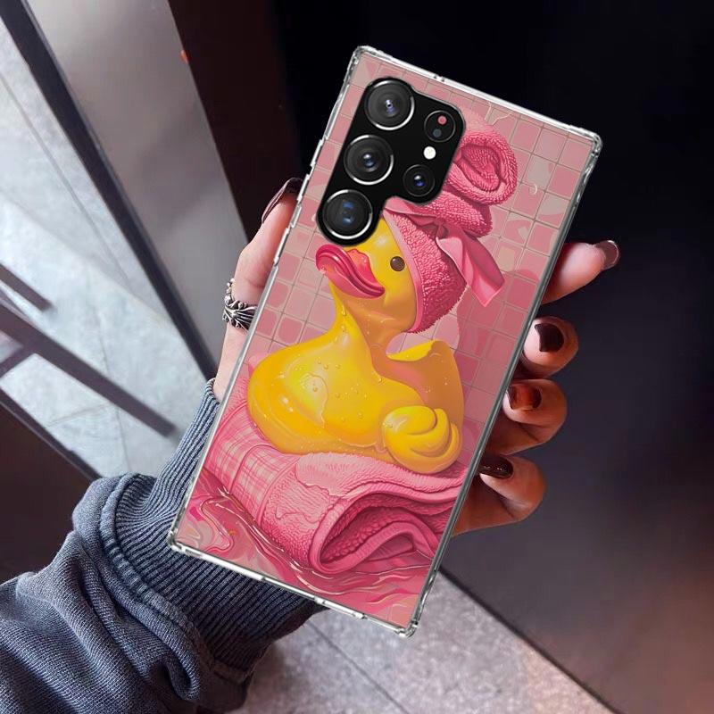Rubber Ducks Swimming Pool Phone Case For Samsung Galaxy S26 S25 Edge S24 S23 Ultra S22 Plus S21 S20 FE Soft TPU Back Cover Fund