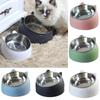 Premium Inclined Cat Food Bowls-Stainless Steel Non-slip Crash-proof Lovely Pet Water & Food Feeder for Kittens Puppies Supplies