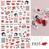 Nail Art Stickers, Romantic Valentine'S Day Love Cartoon Panda Love Adhesive Nail Stickers