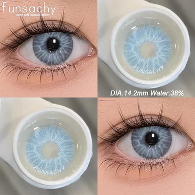 FUNSACHY 2 шт. цветные контактные линзы MEDUSA для глаз синие контактные линзы цветные линзы для глаз корейские Y2K натуральные мягкие линзы для ежегодного использования
