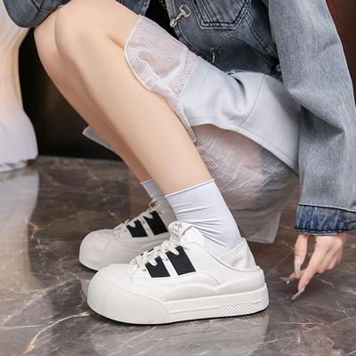 Новые 5 см синтетические женские устойчивые высокие кроссовки на толстой подошве модные весенние и осенние вулканизированные туфли на шнуровке