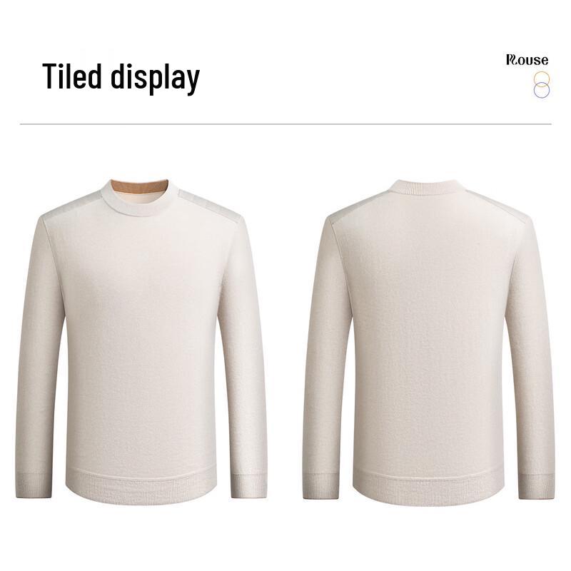 Luosi Men's Double-Layer Round Neck Wool Sweater