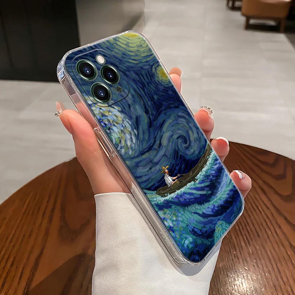 Интересный чехол с рисунком Ван Гога Прозрачный чехол для Apple iPhone 17 16 15 14 13 12 11 Pro Max Чехол 16 Plus 16E 17Air 17Pro Чехол для телефона