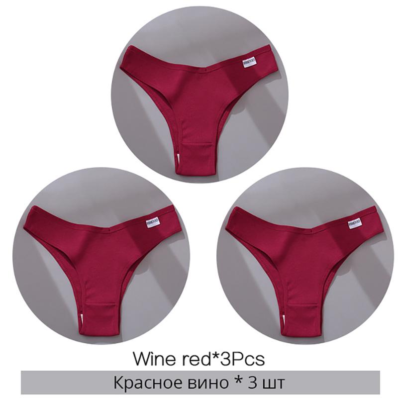 FINETOO 3 шт./компл., женские хлопковые бразильские трусики M-XL, удобные стринги, нижнее белье, женские трусы-бикини, сексуальные трусики с низкой посадкой для девочек с Т-образной спинкой