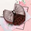 Rhinestone Ribbon Bowknot Stripe Net Bun Hair Cover Net Bun Snood Net Bun Crochet Women Barrette