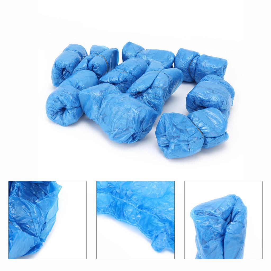 100 шт одноразовые бахилы PE утолщенные водонепроницаемые защитные чехлы для обуви для дома от дождя