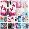 Милый painted кожаный чехол-книжка на For Samsung Galaxy M13 M12 A12 A13 A22 A22S A32 A52 A52S A72 A73 Кошелек Подставка Обложка-книга Ремешок