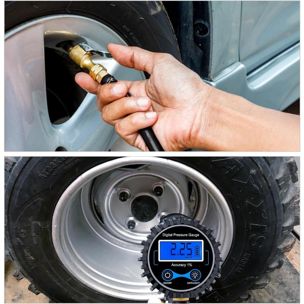 Nilight Digital Tire Inflator Pressure Gauge Pressure Monitoring Gauge Meter Tool Tires Manometer Inflation Inspection PartsTire Pressure Monitoring