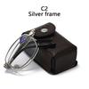 Fashion Portable Folding Reading Glasses Men Women Oval Metal Frame Presbyopic Magnifying Glasses Male Female Eyewear With Case
