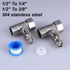 1 Set RO Feed Water Adapter 1/2 to 1/4 3/8 Shut Off Valve Easy Install for Reverse Osmosis System Kitchen Plumbing