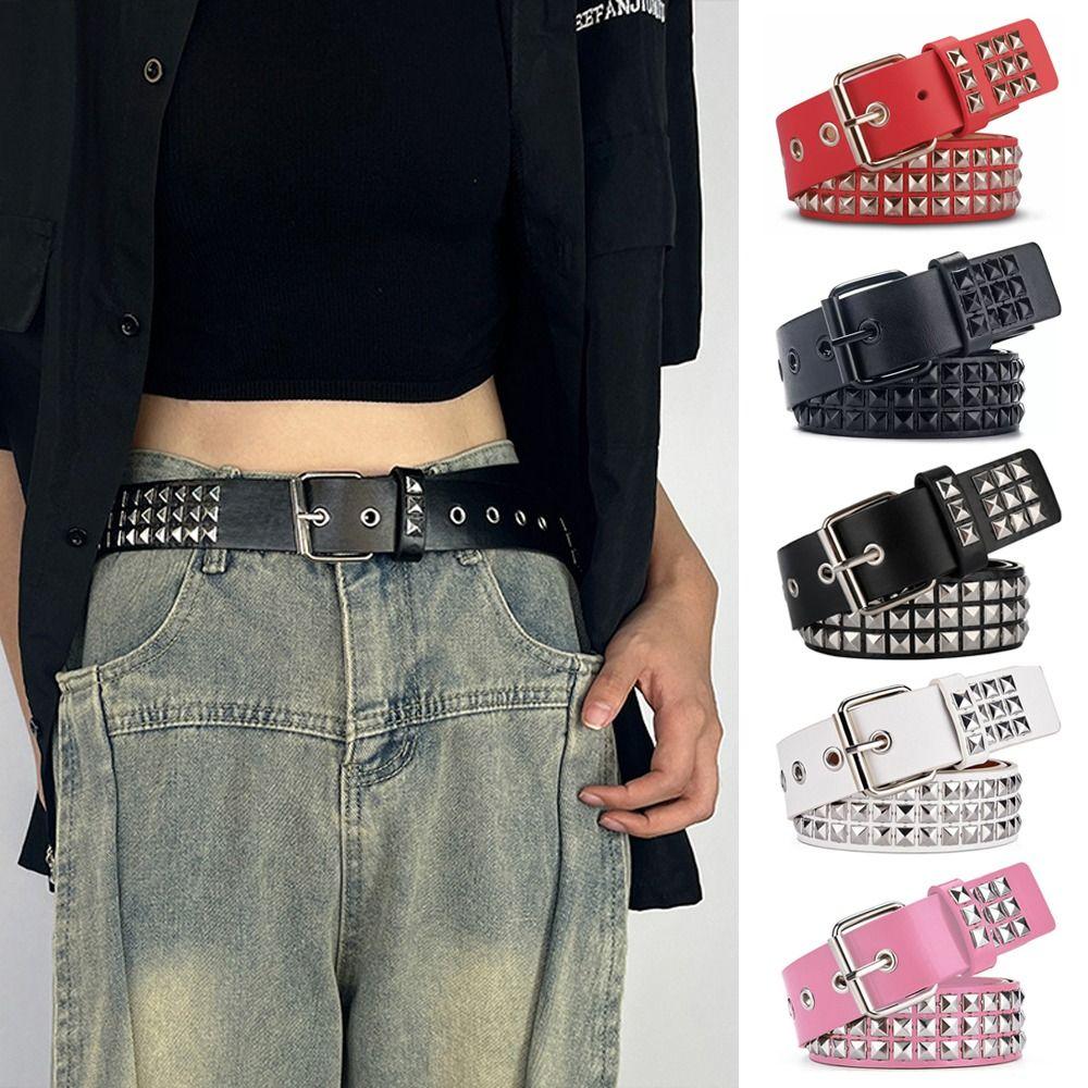 Retro Rivet Belt Punk Nightclub Rock Style Belt Trend Jeans Belt  Fashion Decoration