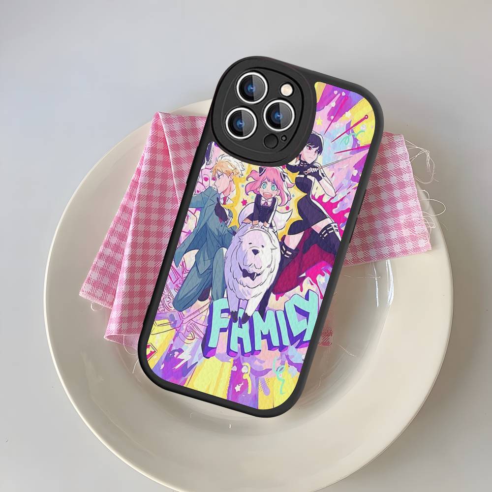 Классический Чехол для Телефона Аниме Семья Шпиона Из Кожи Для IPhone 16 15 14 13 12 11 Pro Max Plus Матовый Чехол