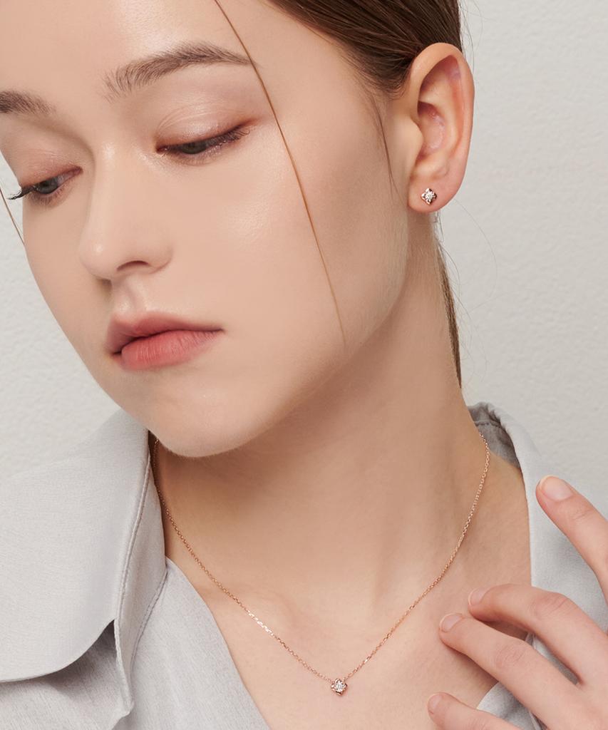 Loveenb [14K Gold] Rosé Lab-Worn Diamond Earrings