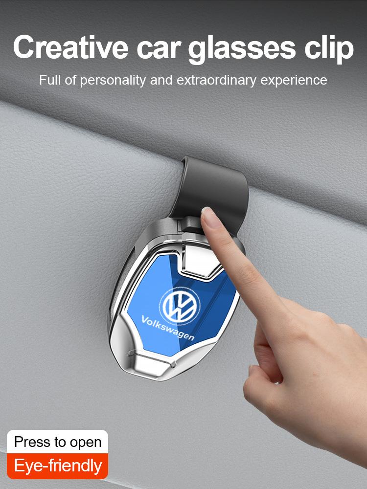 2026 Hot For Volkswagen VW Volkswagen car eye clip glasses holder sun visor car glasses frame car sunglasses case glasses multi-