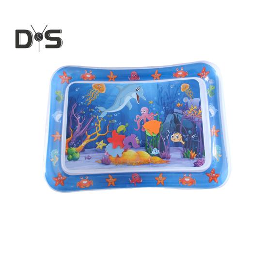 Коврик с датчиком воды для кошек, утолщенный сенсорный игровой коврик с рыбным узором, надувной охлаждающий комфортный летний коврик для воды для домашних животных