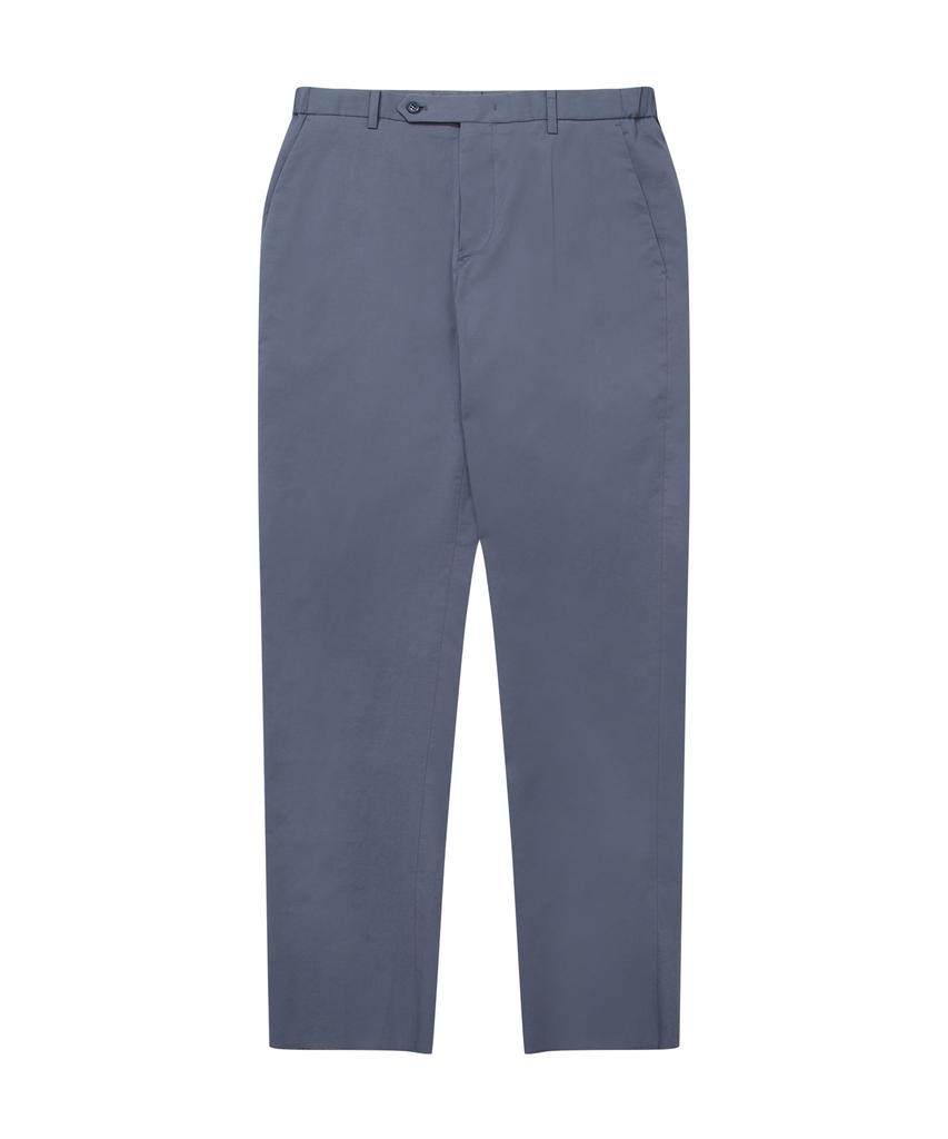 SOLEW Size Elastic Waist Flat Pants_Grayish Blue