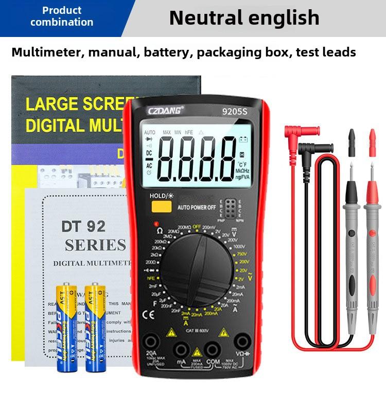 Высокоточный цифровой мультиметр с подсветкой, автоматический многодиапазонный тестер для измерения напряжения, тока, сопротивления