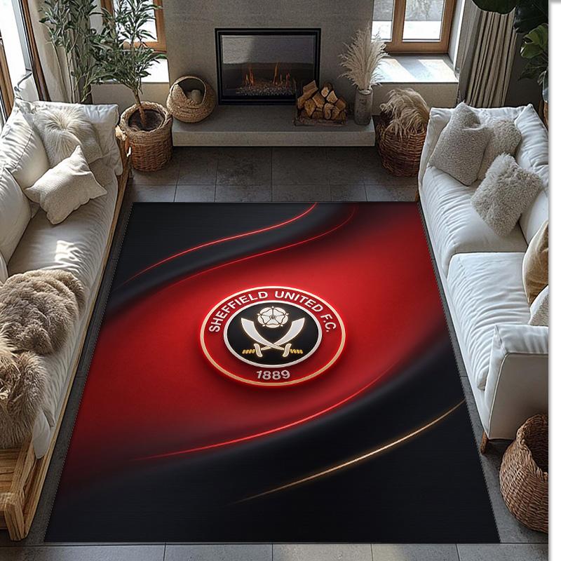 Футбольный принт Sheffield United, Ковер из хрустального бархата, Удобный, Впитывающий воду, Нескользящий, Ковер для пола в помещении