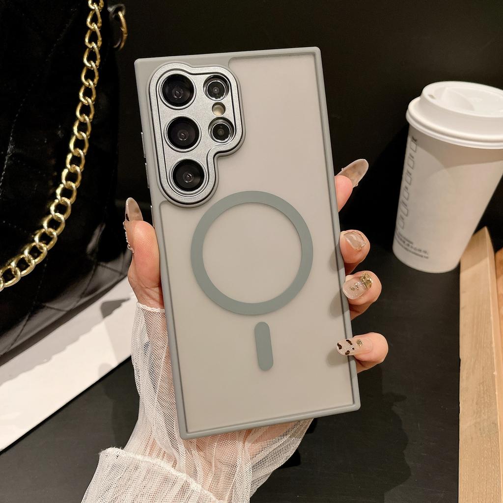 Suitable for Samsung S25ultra Skin Sensitive Magnetic Suction Mobile Phone Case S24plus Matte S23 Lens Film Full Inclusive Protective Case