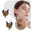 Женские массивные серьги с изображением курицы Серьги с узором Серьги с изображением курицы с акриловым принтом