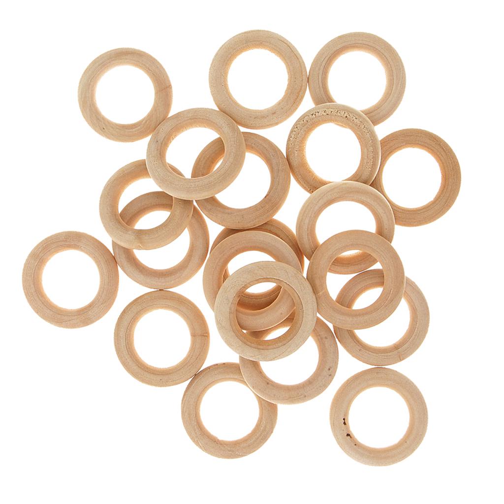 20 шт., изготовление ювелирных изделий своими руками, деревянное кольцо для прорезывания зубов для украшения поделок, 25 мм