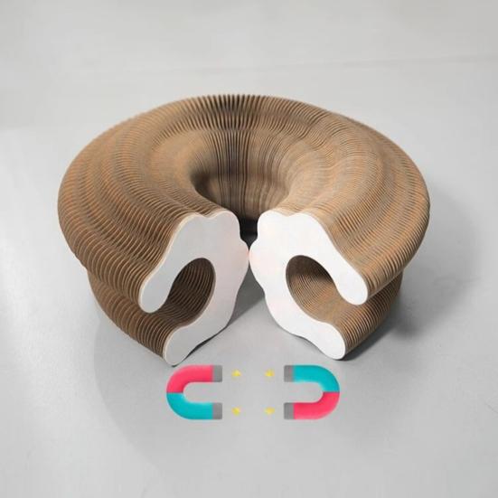 Когтеточка-гармошка для кошек, трансформируемая игрушка для кошек с мячиком с колокольчиком, когтеточка, интерактивная развивающая игрушка для дома