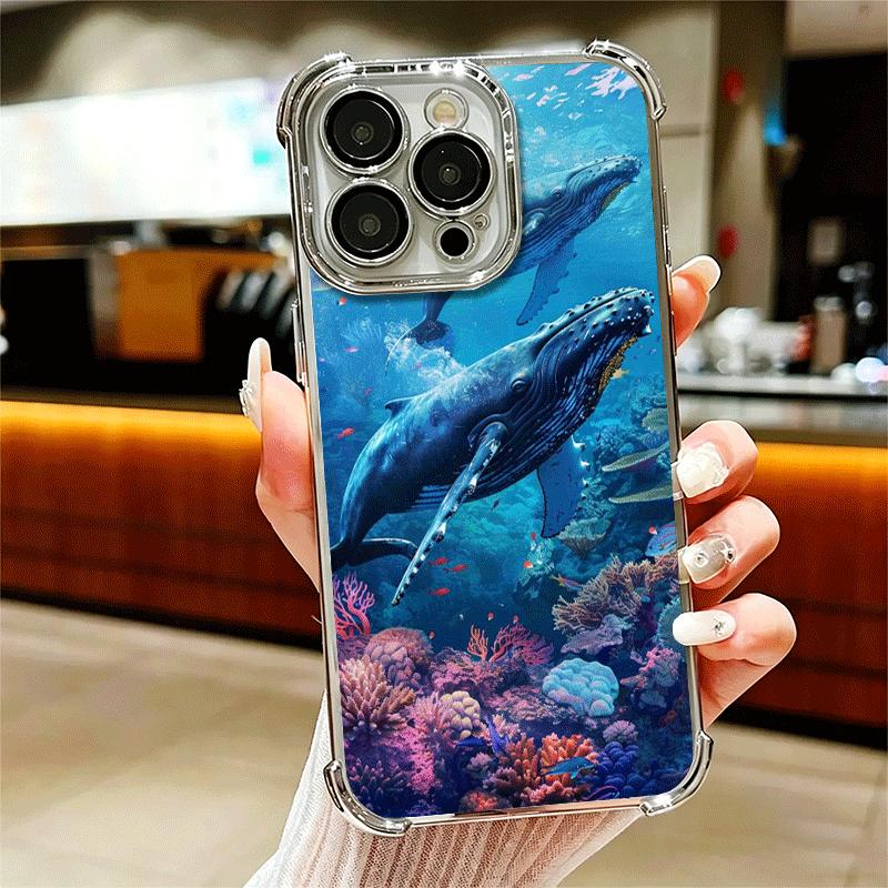 Горбатый кит Морской гигант Мягкий чехол для телефона Для iPhone 15 16 17 Air 14 Pro Max 16E Plus 13 12 Mini Покрытие Защита от падения Fundas
