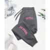 Los Angeles California Pink Letter Prints Print Pant Woman Drawstring Pocket Sweatpants Sport Jogger Casual Autumn Trouser
